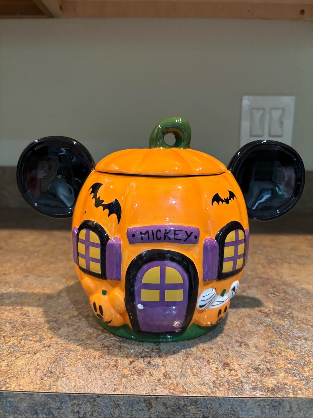 Mickey Pumpkin Halloween Candy cookie Jar canister home decor